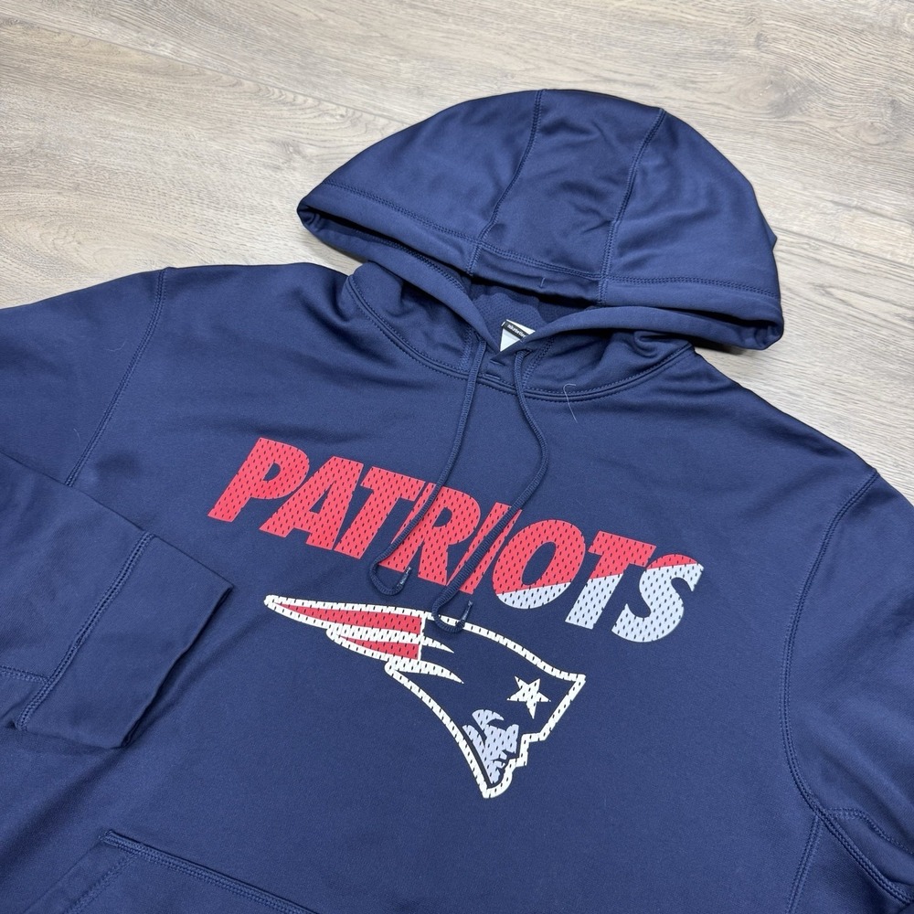 New England Patriots Nike Therma Fit Hoodie Pullover Men's Sz L Cracked Football
